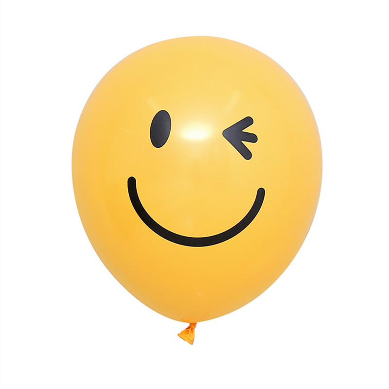 微笑中秋生日装饰国庆笑脸喜庆加厚进口黄色气球