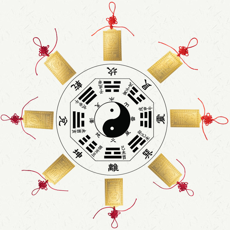 修明堂补缺黄铜八卦房屋补角乾坤艮巽水火兑震创意礼品