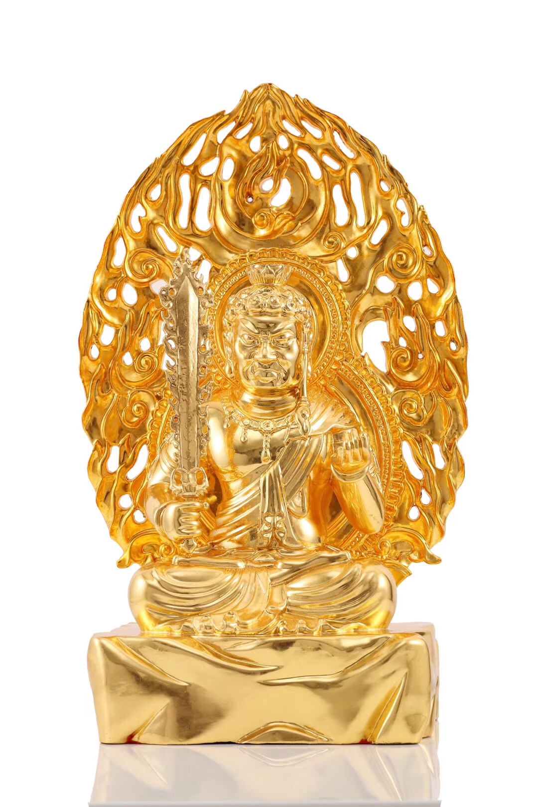 不动修明堂家居菩萨金不动佛鎏本命属鸡佛像明王摆件