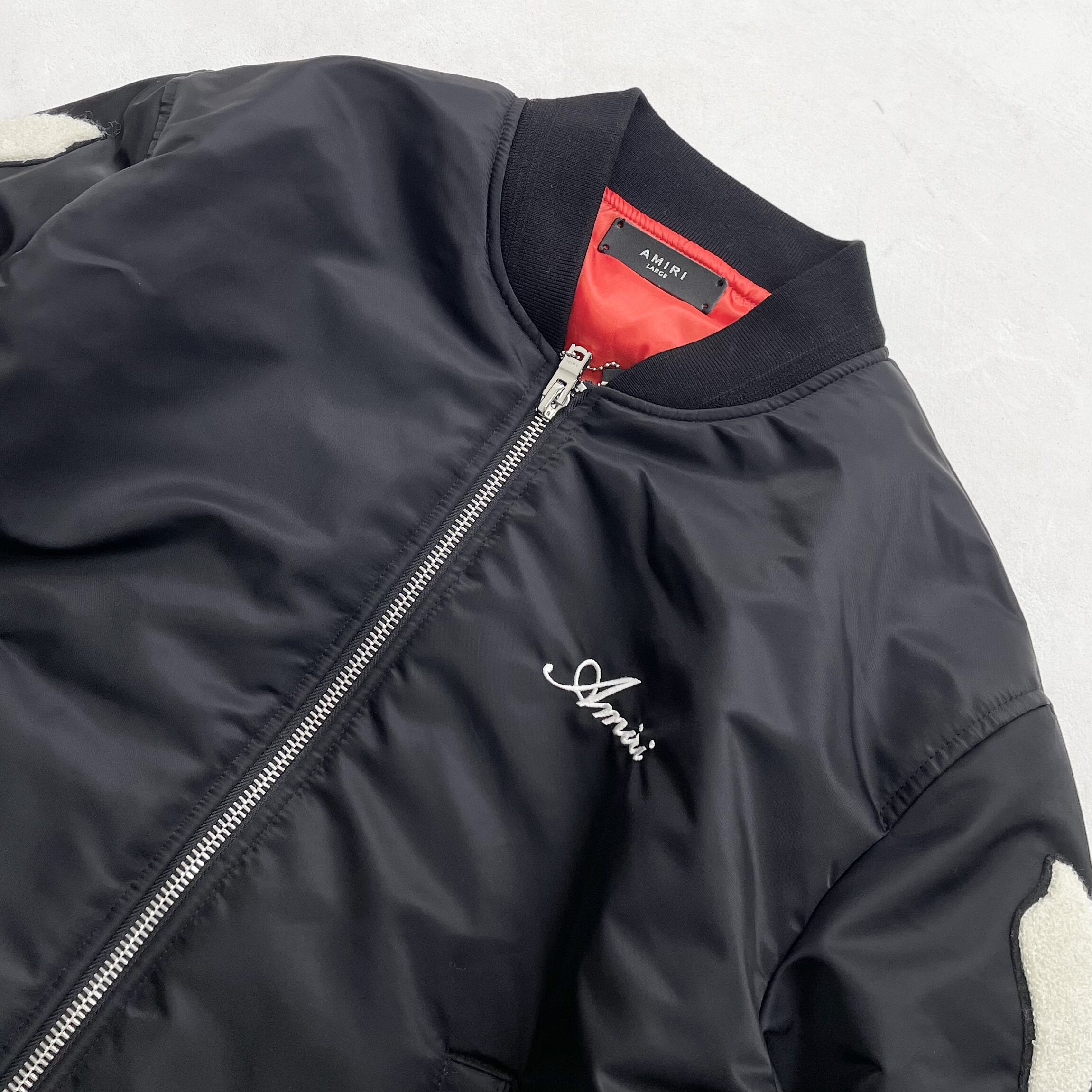 2022秋冬高街骨头刺绣ma1飞行员夹克棒球黑色夹克