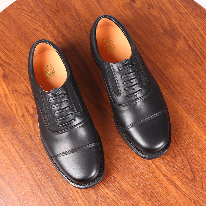 3516工厂松紧三接头皮鞋皮趟防臭吸汗男工作鞋耐磨单鞋