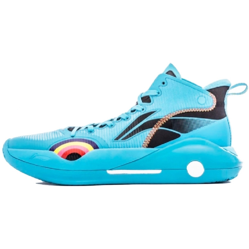 lining李宁驭帅篮球球鞋白蓝紫蓝紫蝴蝶中帮abar043-1篮球鞋