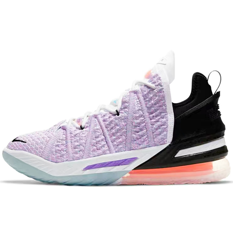 nikelebron18詹姆斯18篮球鞋紫禁重器蜜瓜黑白粉db7644