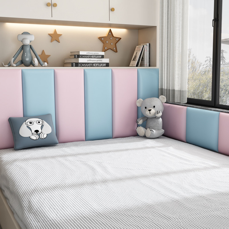 儿童宝宝自粘防撞榻榻米软包墙围定制背景墙床头板背景墙软包