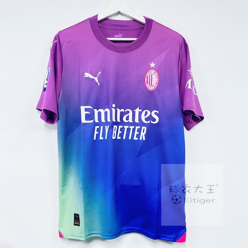 puma正品2324赛季ac米兰第二客场球衣球迷版印字章莱奥770399