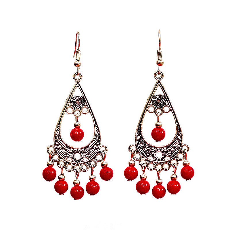 民族风耳饰纯银藏族风格耳环藏式少数民族蒙古族耳坠耳环