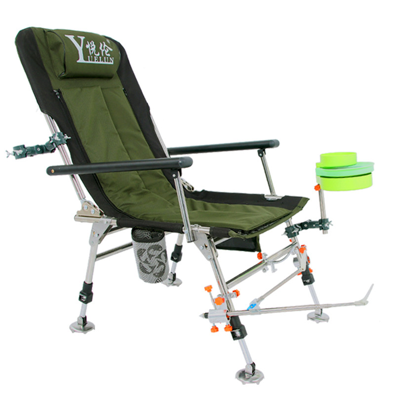 2019新款钓椅不锈钢多功能折叠钓鱼座椅便携野钓鱼凳欧式可躺椅子