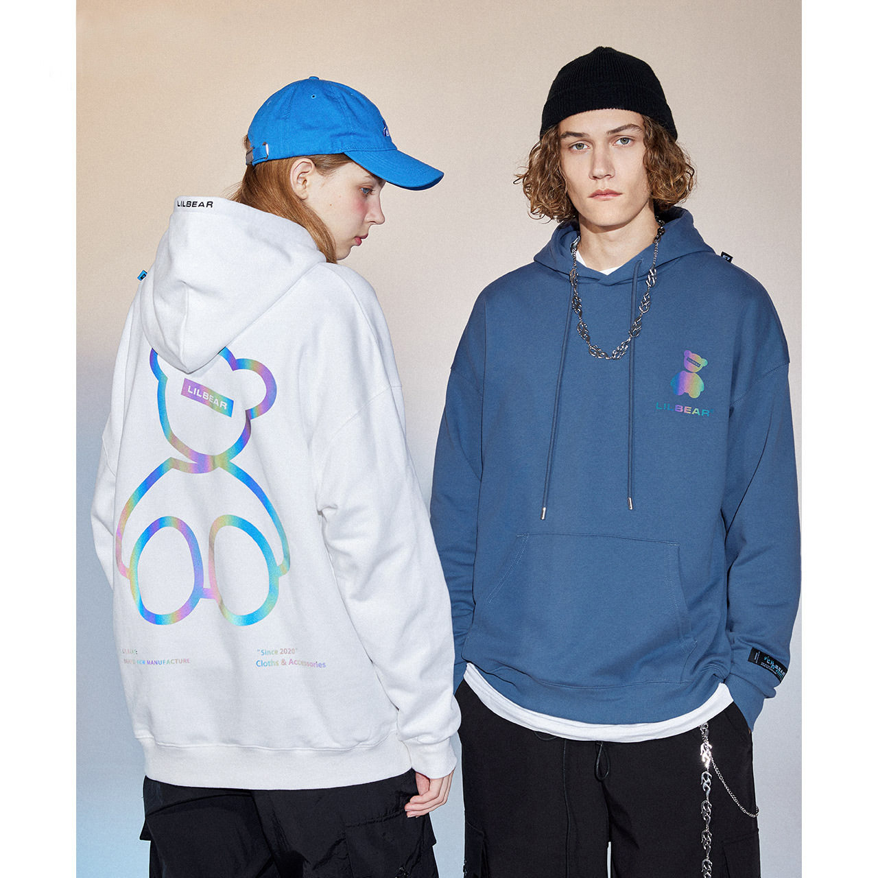 lilbear小熊男女女同情侣连帽2020新款秋冬卫衣卫衣