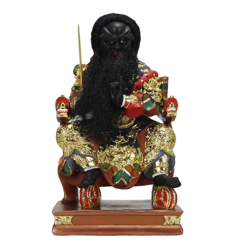 居家敦煌彩坐法主公张圣君张公三兄弟天圣君爷中式桌面神像摆件