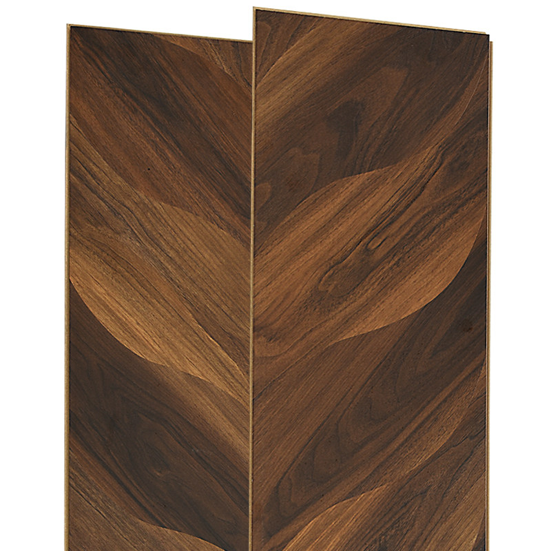 new树叶鱼骨木地板胡桃木深色美式轻奢风格e0强化复合地板