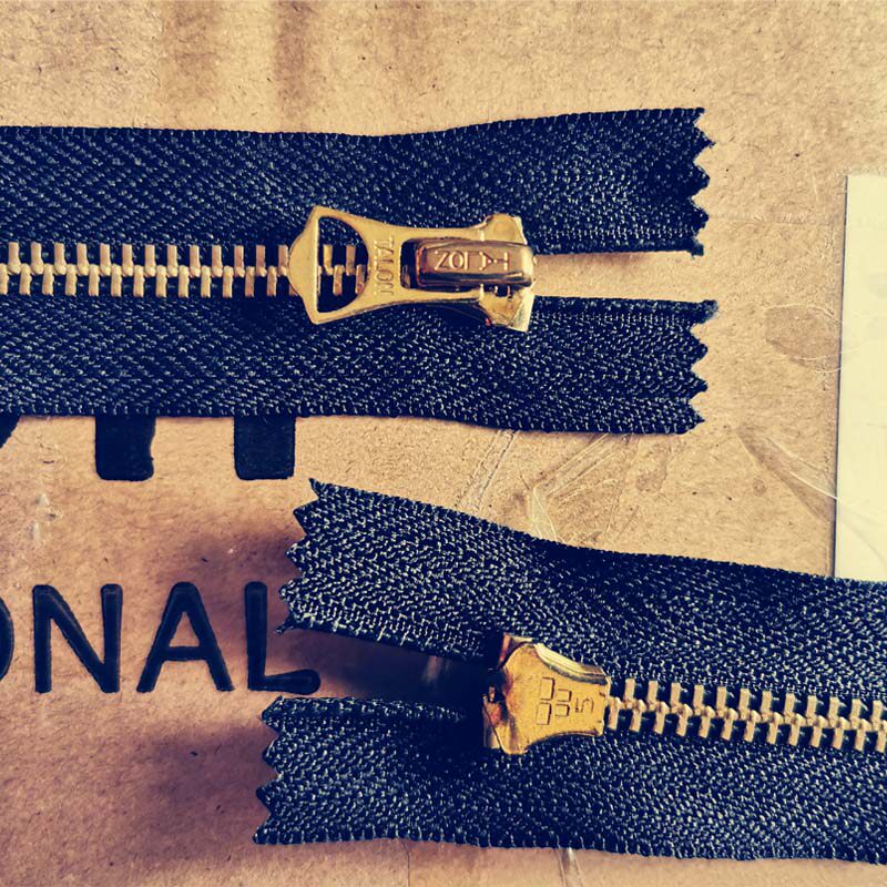 拉链talon闭尾白铜泰龙黄白铜复古泰隆开尾拎环