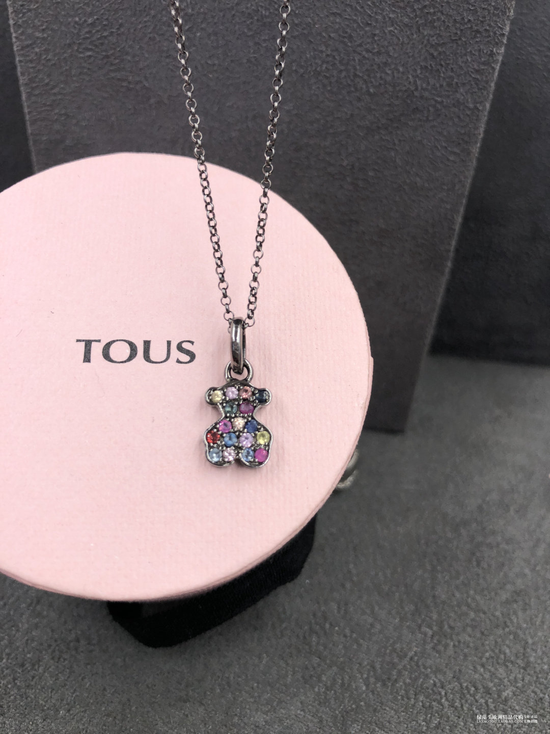 西班牙专柜正品tous桃丝熊经典小熊彩色色色蓝宝石项链