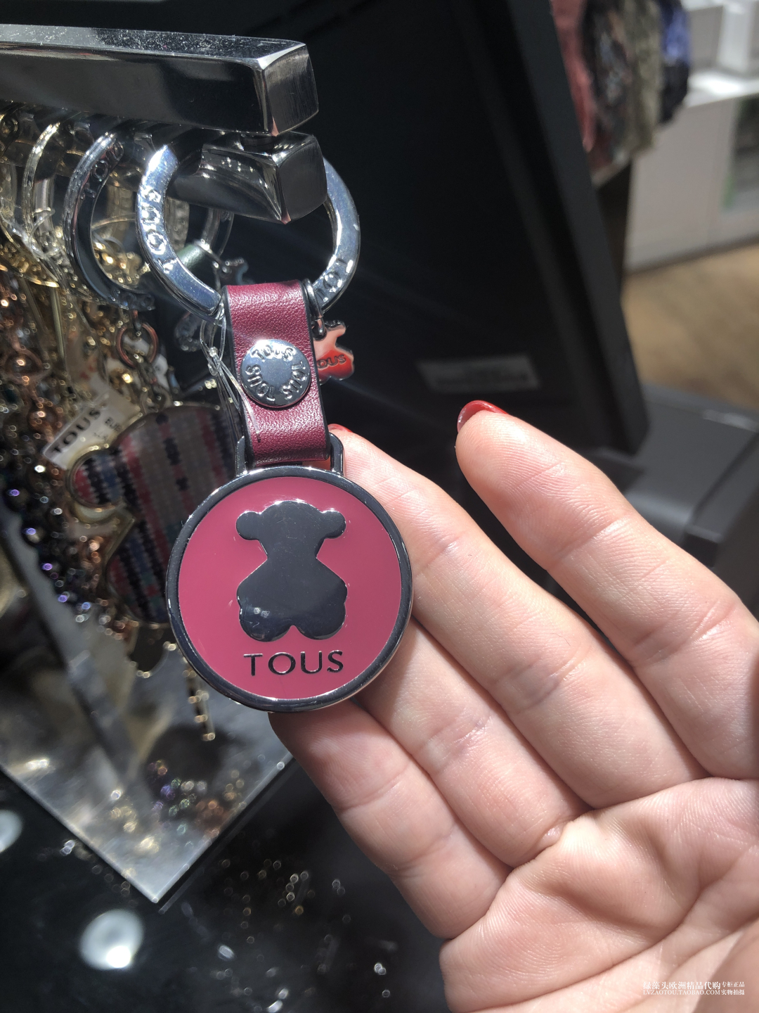 西班牙专柜正品tous桃丝熊经典款小熊皮搭扣挂件挂饰钥匙扣