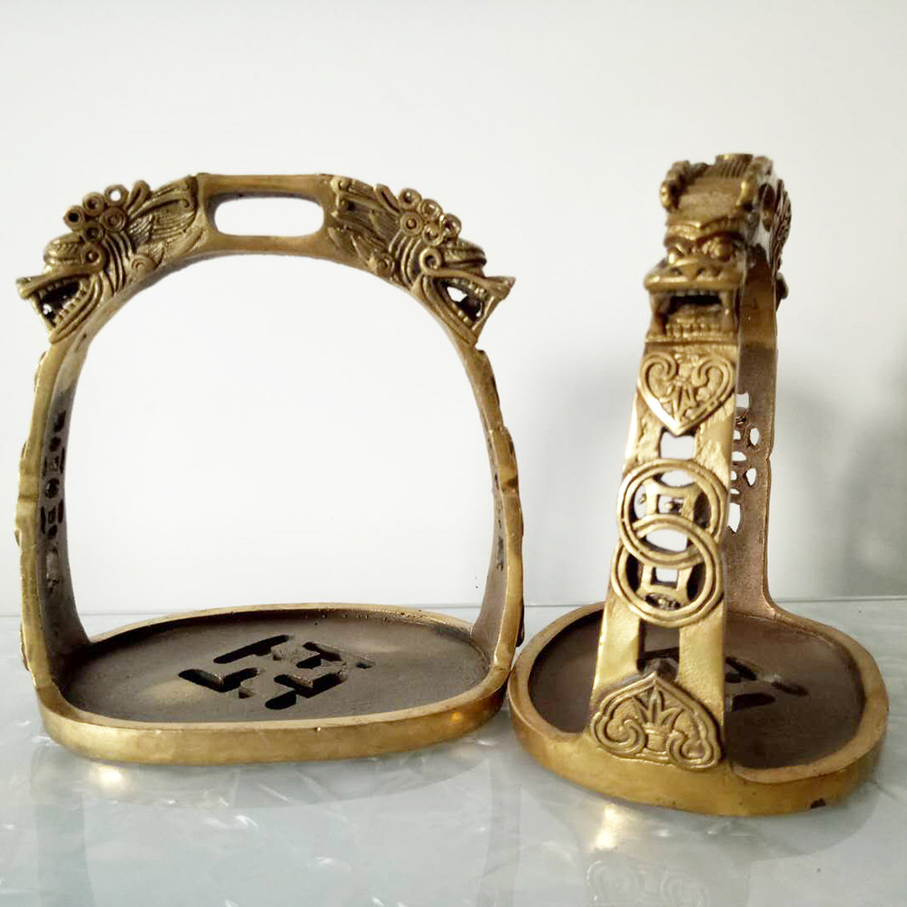蒙古马包邮黄铜马镫内蒙古具马一对鞍马马镫