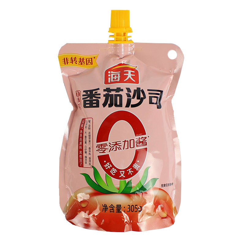 海天添加番茄沙司305g整箱16袋包邮薯条汉堡番茄酱