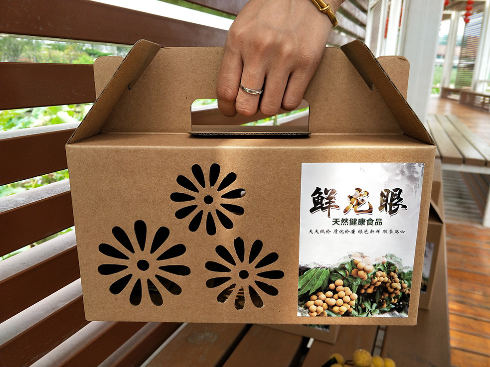 新款通用龙眼包装盒3-5-10斤桂圆水果纸箱手提盒批发礼品盒定制