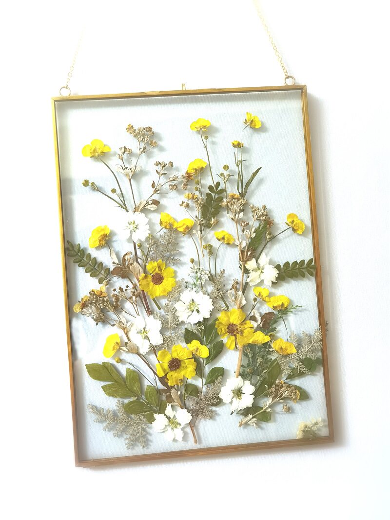 现代家居壁饰干花手作压花轻边相框押花手工干花