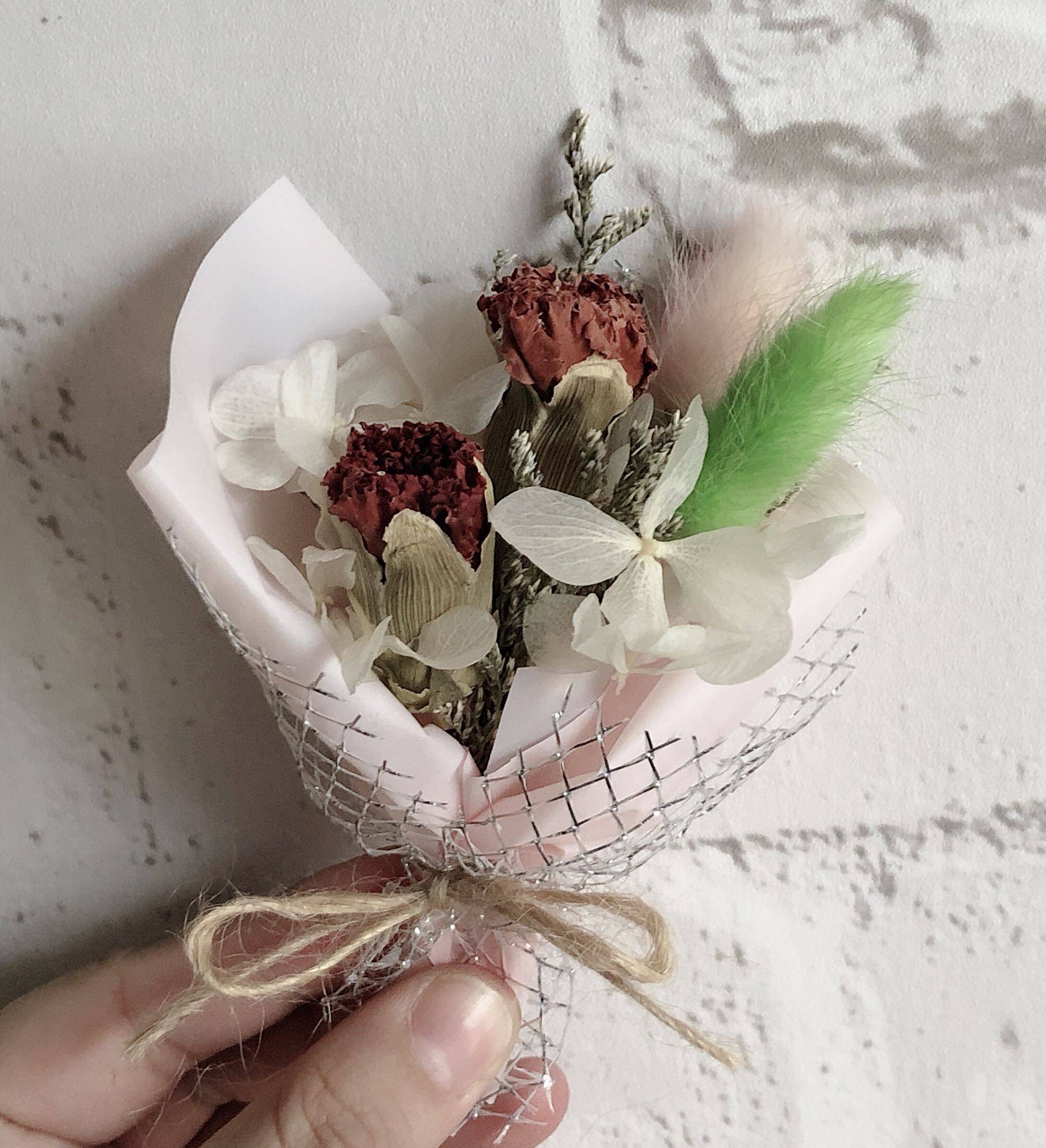 ins小清新迷你干花花束装饰干燥绣球康乃馨兔尾干花