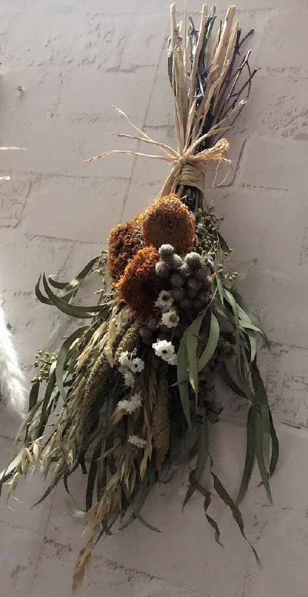 干花天然素材拉菲草配花法式悠麦小米向日葵花束干花