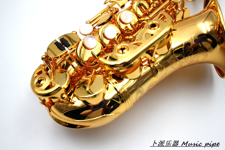 卜派亲测古派musicpipe高音弯管萨克斯24k金表面萨克斯风