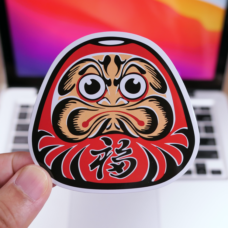 贴纸日本达摩祈福旅行箱拉杆箱贴画笔记本电脑防水3m笔记本个性小贴纸