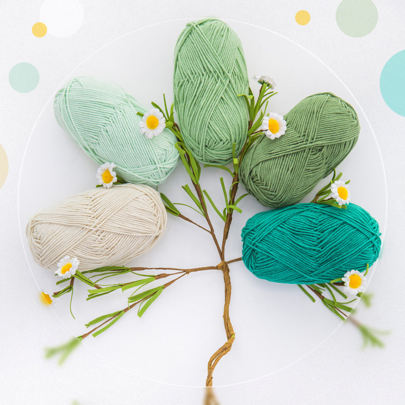 新疆长绒棉毛线4股diy手工编织玩偶钩针材料包宝宝棉线编织小屋