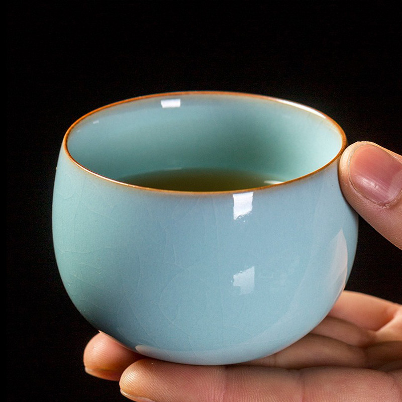 廷怀汝窑茶杯李廷怀手作支钉烧陶瓷品茗主人杯单杯茶杯
