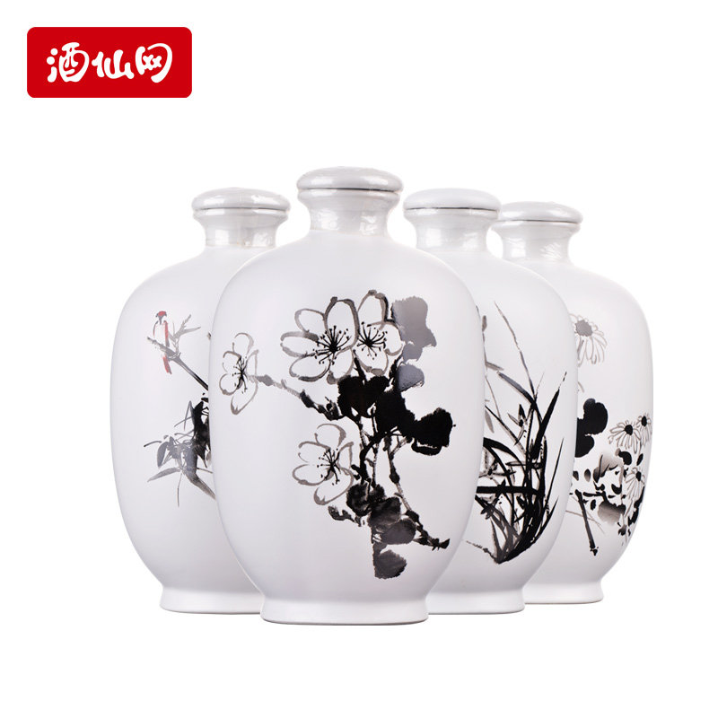 酒仙网 53度汾酒集团梅兰竹菊1000ml*4瓶送礼大坛白酒