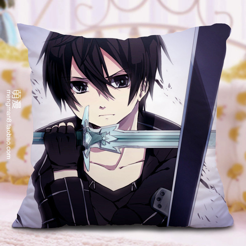 刀剑神域抱枕方形桐人亚丝娜靠枕坐垫学生动漫周边枕芯