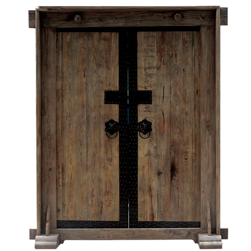 古典中式老榆木仿古大门庭院门别墅大门老门板复古实木进户门