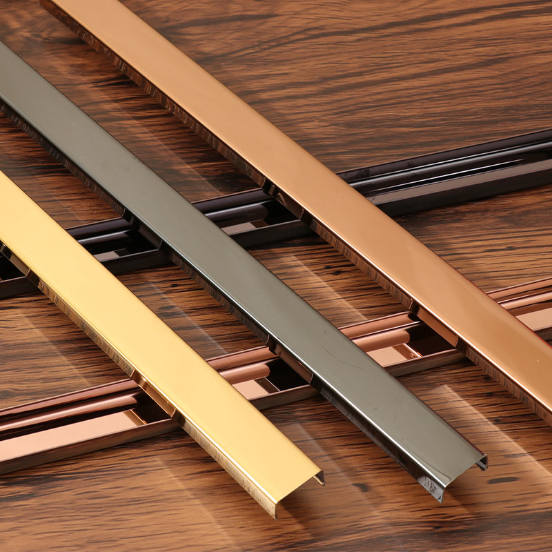 不锈钢地板压边嵌条装饰缝隙瓷砖吊顶背景墙收边条不锈钢制品