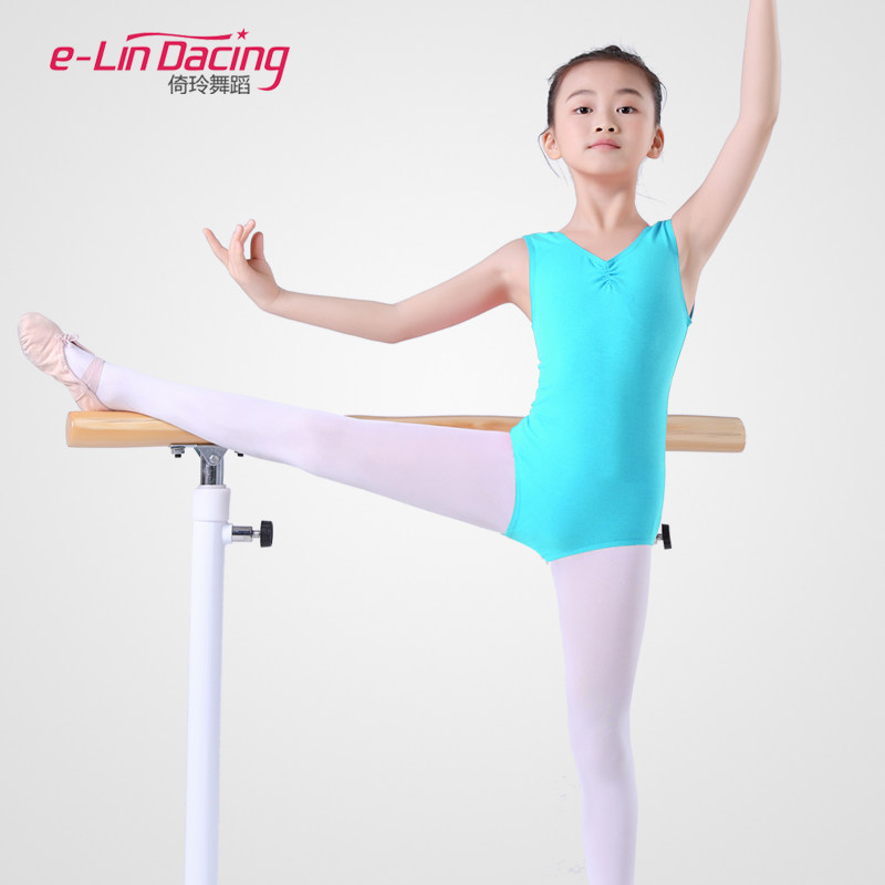 开裆芭蕾舞蹈体操服女闭档儿童连体练功服中国舞基训背心少年宫服