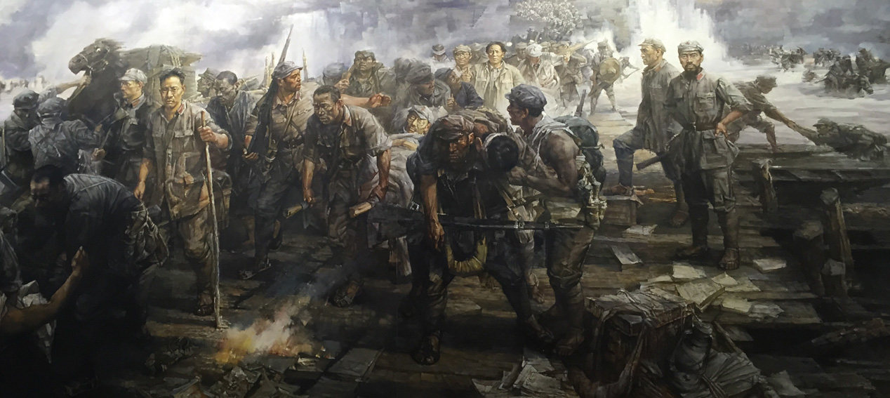 油画红军雪山草地走过岷山长征历史现代装饰画