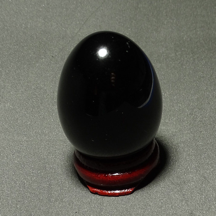 曜石摆件天然黑黑鸡蛋把玩原石手把小号愤怒摆件