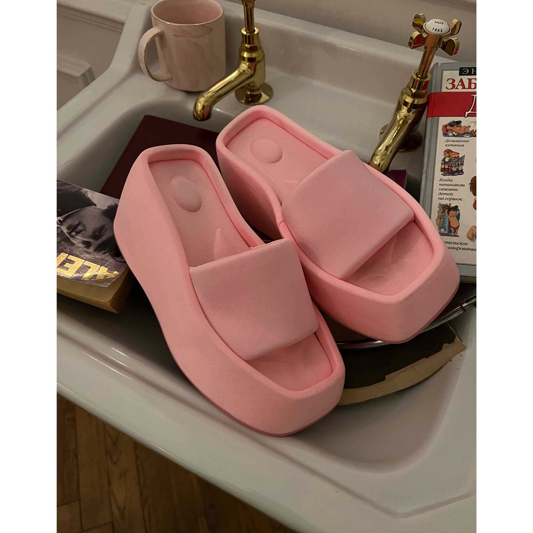 lin年糕拖鞋2022年夏季新款时尚气质百搭纯色时装凉鞋