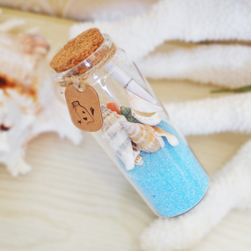 心愿盒子创意装饰实木礼盒漂流瓶许愿瓶幸运瓶玻璃贝壳生日礼物