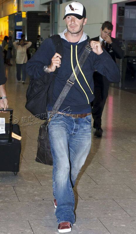 国内现货prps贝克汉姆同款蓝色水洗做旧宽松阔腿牛仔裤