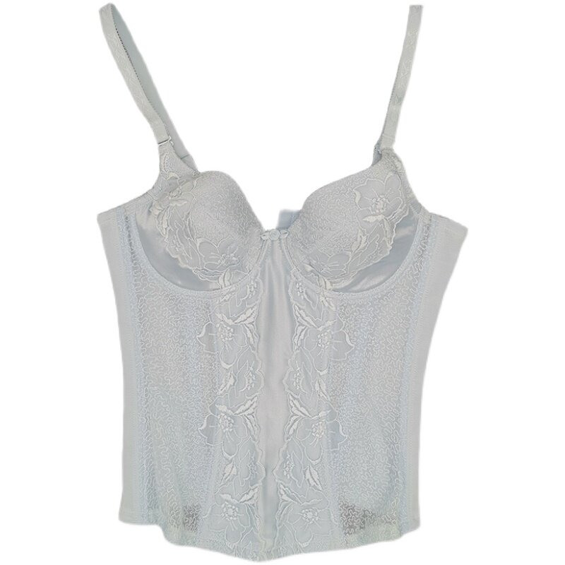 婷美内衣春夏季薄款网纱透气冰爽丝调整型长文塑身上衣