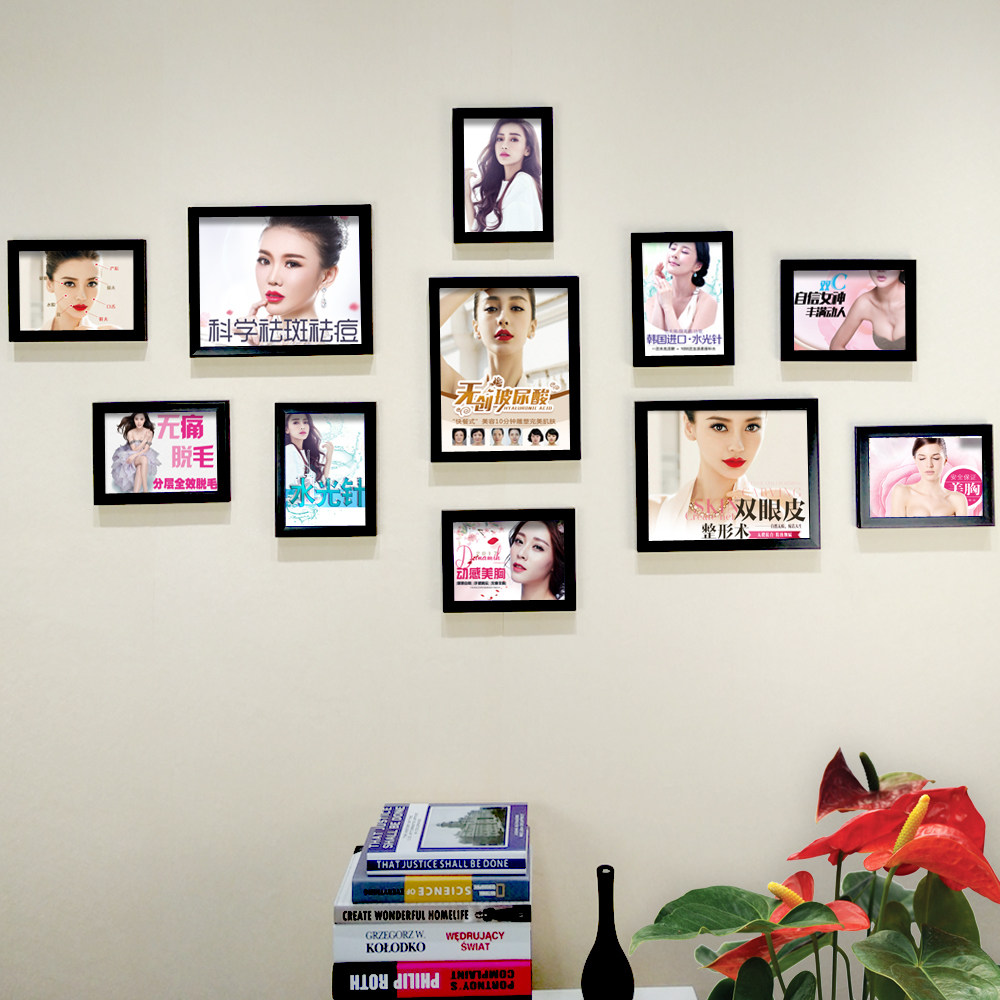 养生馆墙画皮肤管理装饰画美容院挂画瘦身壁画相框挂墙照片装饰墙