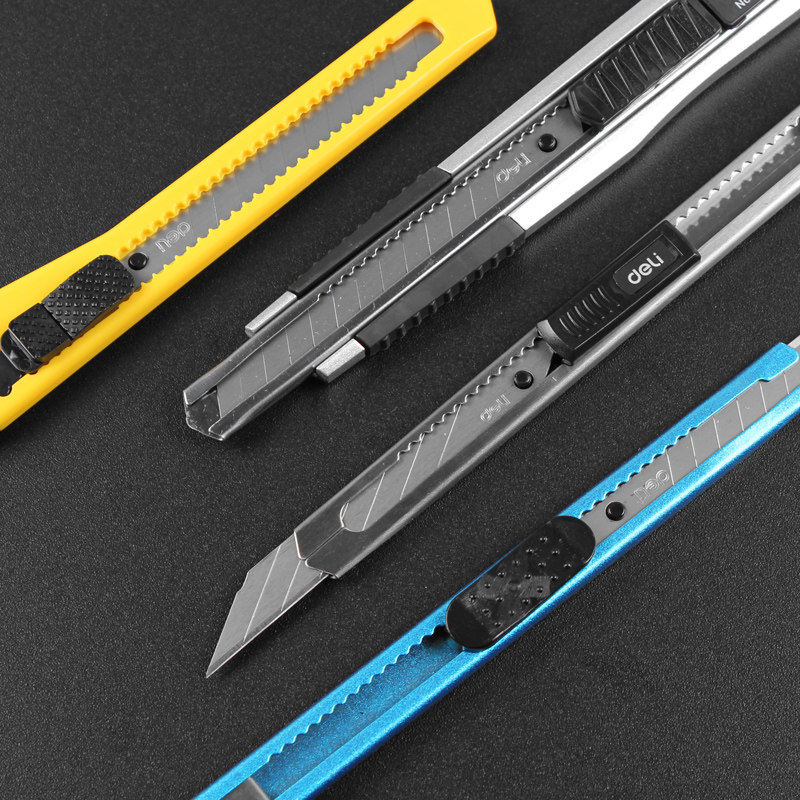 纸刀美工刀得力美术刀片小刀工业用全钢加厚重型美工刀