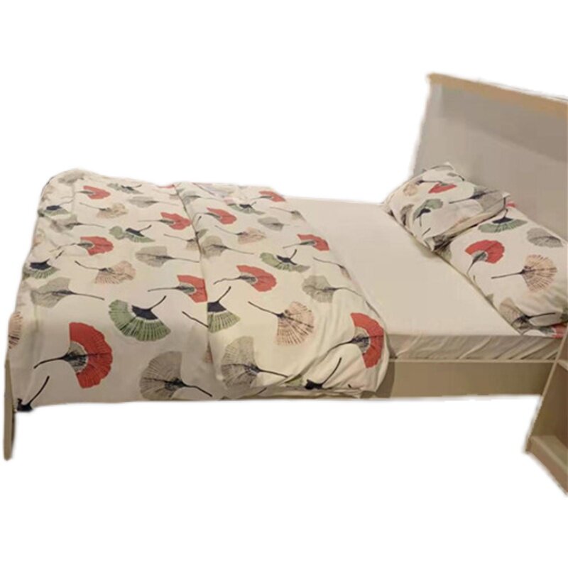 北欧宜家新品古希双人双人床床架床头板米色鲁瑞150x200床架