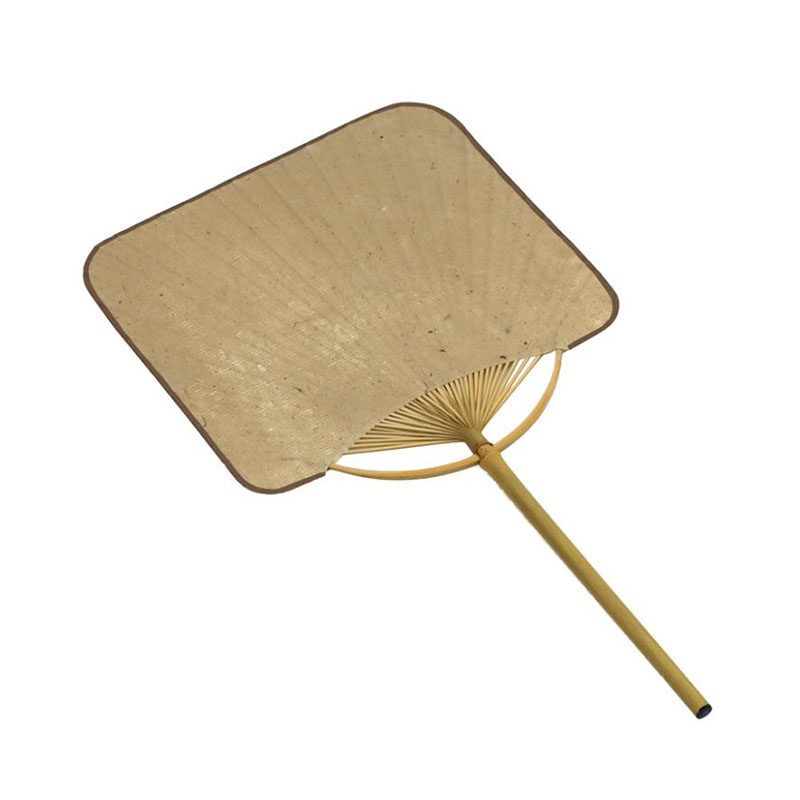 手工原色宣纸茶叶团扇仿古方形扇子禅意古风茶道