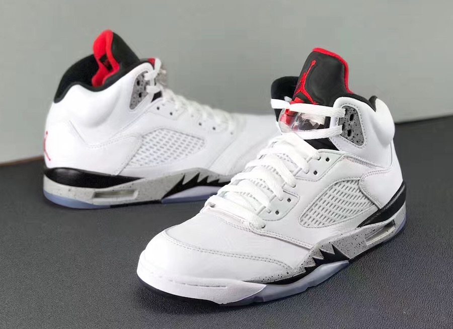 【抓地力】air jordan 5 white cement aj5 白水泥情侣136027-104