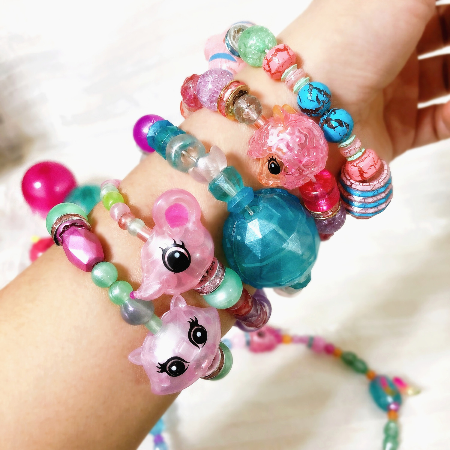 正版魔法百变手链串珠新款女孩变形宠物动物手工串珠