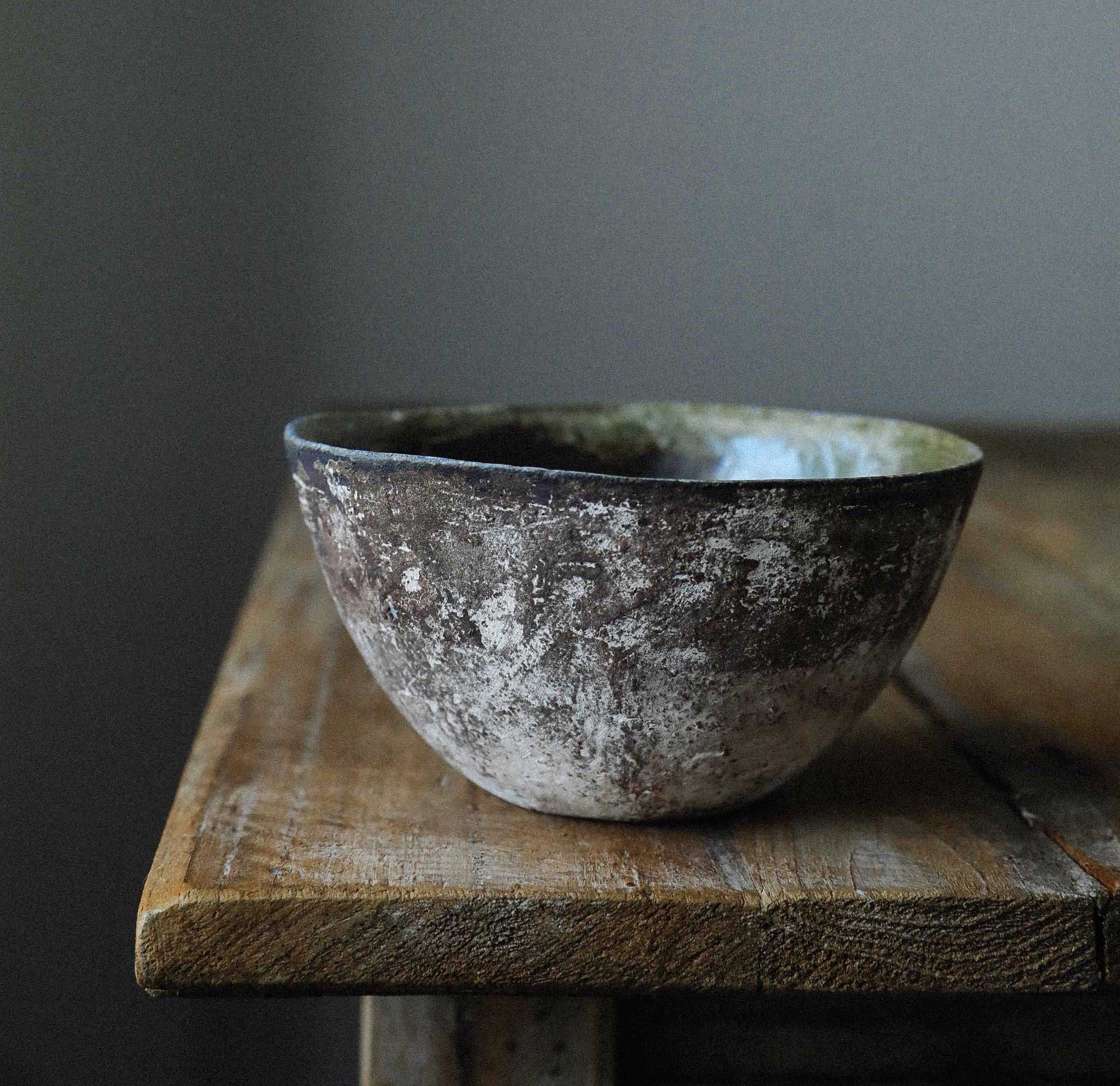 煨灶日本作家石原稔久手作质朴日式粗陶碗全新碗