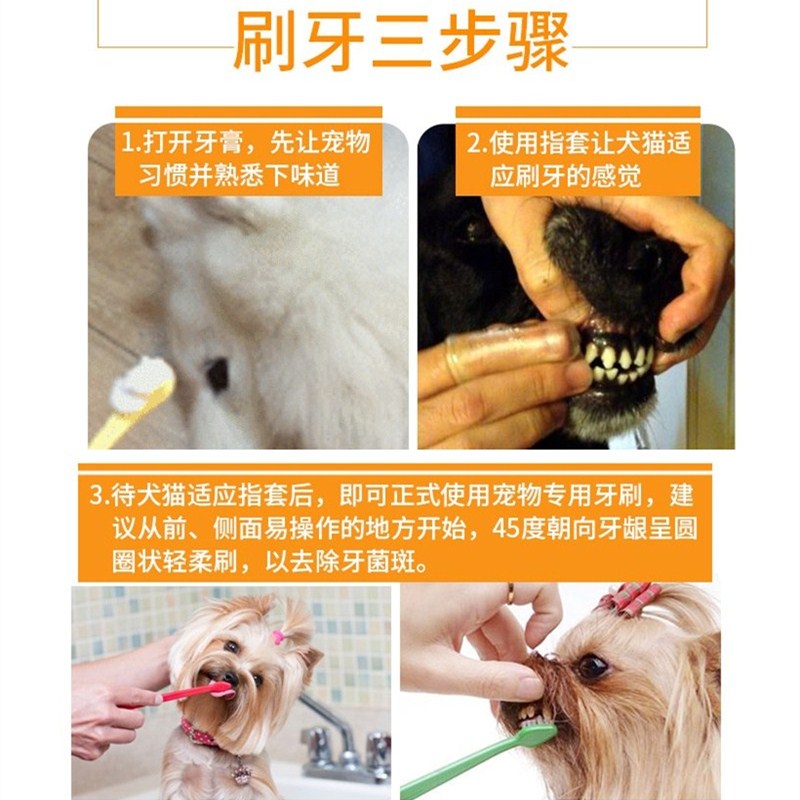 狗狗牙刷牙膏套装猫咪刷牙猫狗除口臭用品泰迪宠物牙齿洁牙可食用