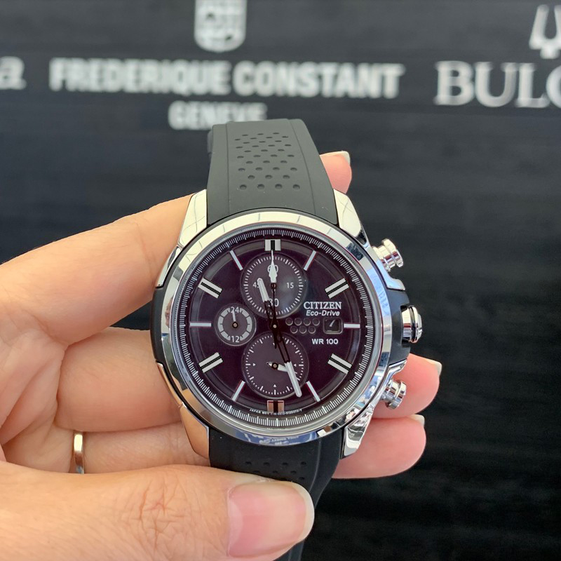 正品CITIZEN男表西铁城手表男防水夜光运动光动能双日历钢带腕表