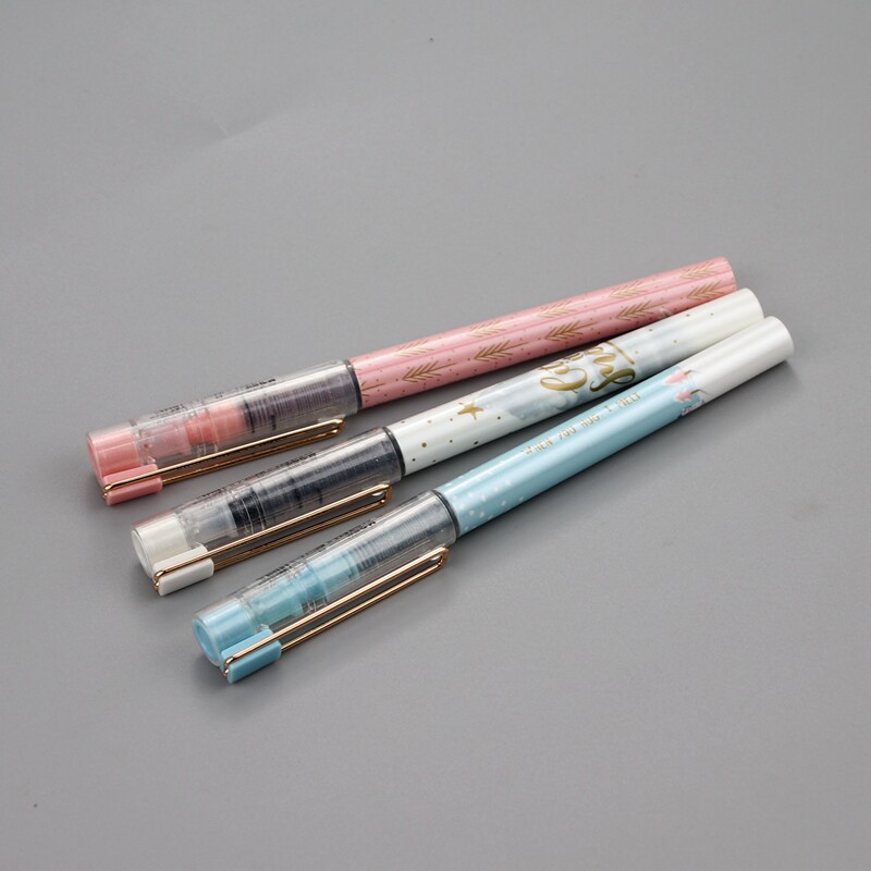 晨光奇幻冰雪限定m1705直液式全针管中性笔笔芯中性笔