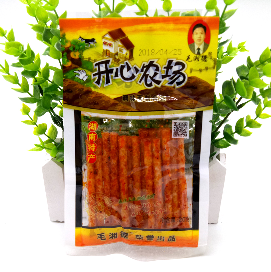 毛湘德开心农场辣条香辣21g60袋8090童年怀旧面筋制品