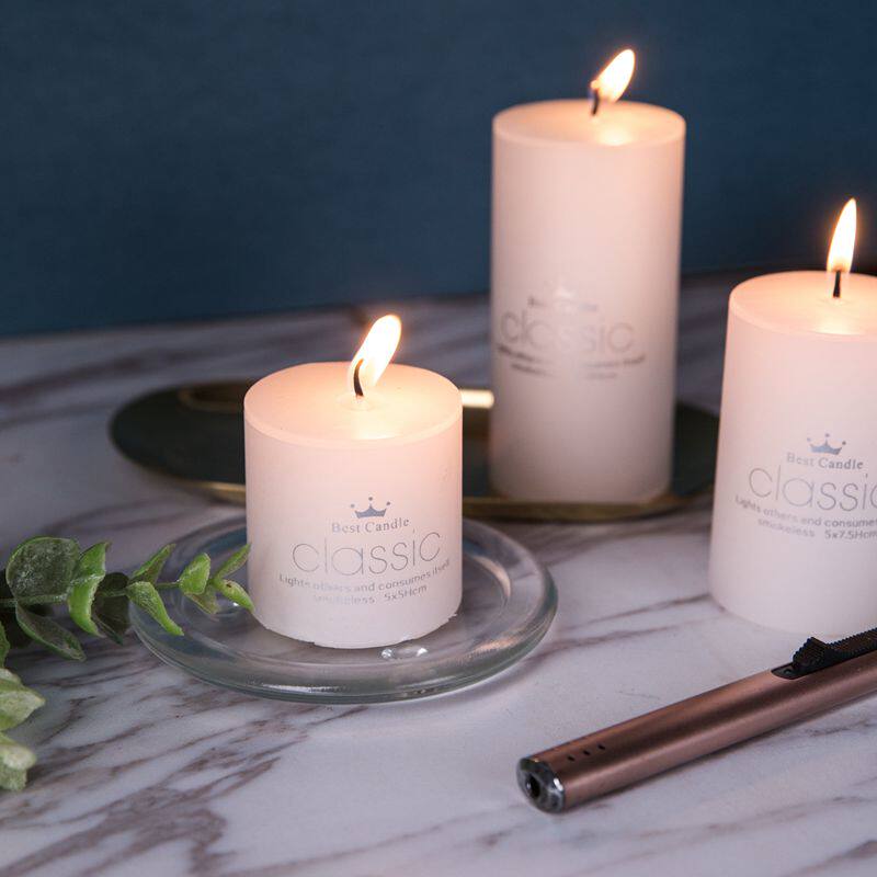 蜡烛classic白色圆柱欧式无烟无味西餐蜡烛